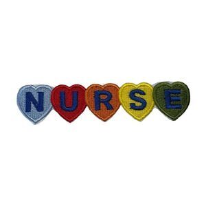 Nurse Rainbow Hearts Colorful Embroidered Patch